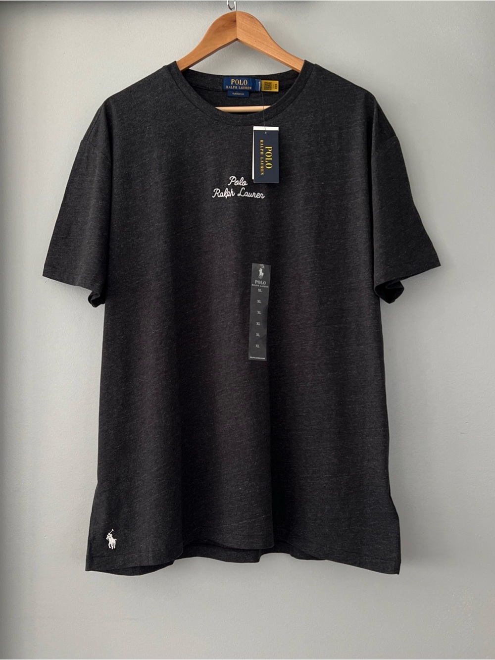 NWT Polo Ralph Lauren Men's Classic Fit Stitched Logo Pony T-Shirt Tee Black XL